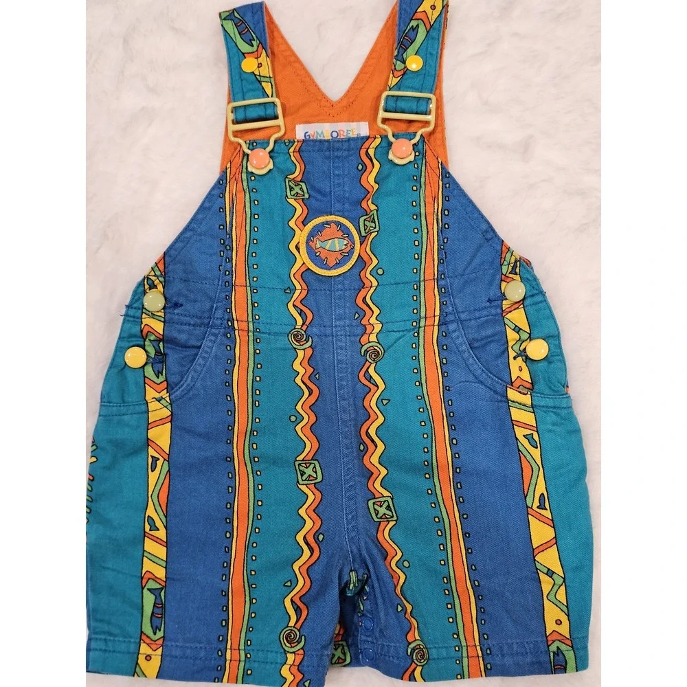 Rainbow Tag Gymboree Infant Size Fish Geometric Overalls